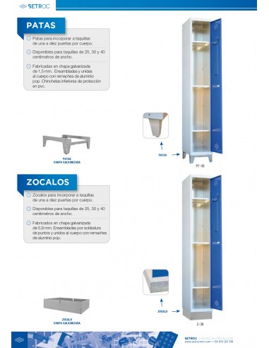 Patas y Zocalos Taquillas Metálicas