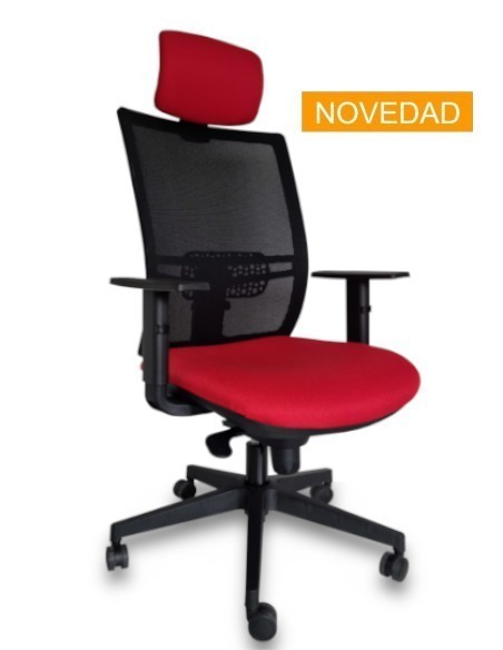 Silla ergonómica de oficina modelo Kerry White Cabezal Syncro